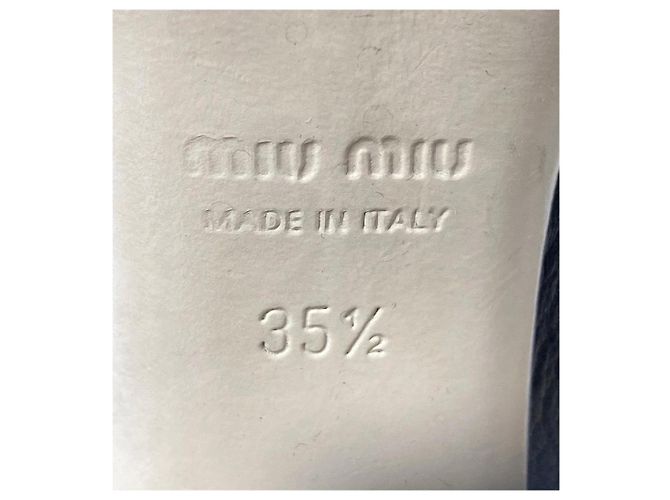Miu Miu Stivaletti con tacco in pelle nera Nero - vista 11
