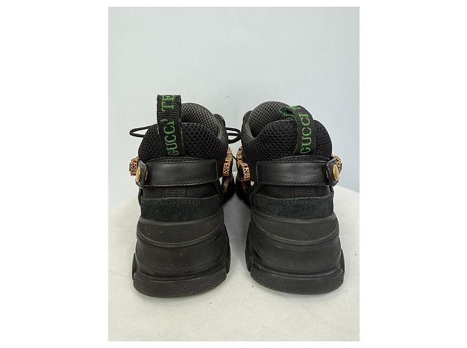 Sneakers Gucci in pelle nera con gioielli Nero - vista 5