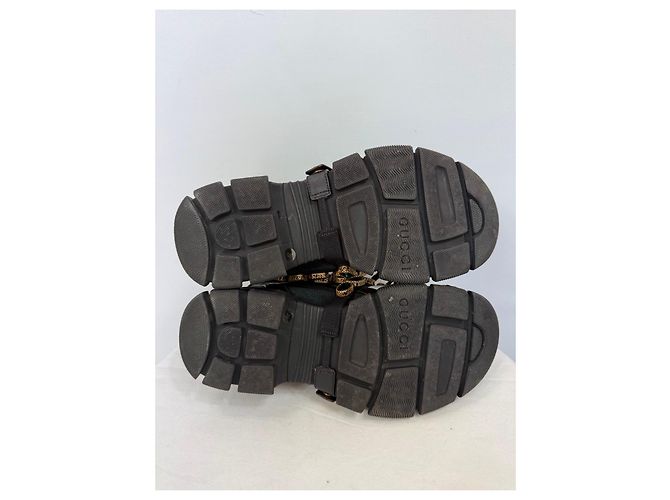 Sneakers Gucci in pelle nera con gioielli Nero - vista 6