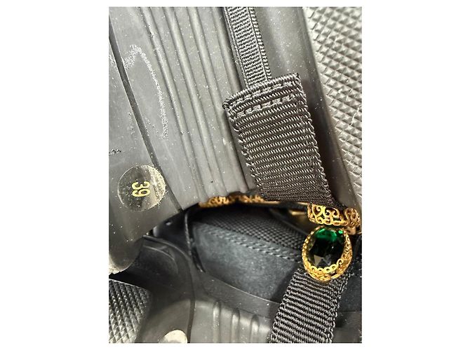 Sneakers Gucci in pelle nera con gioielli Nero - vista 7