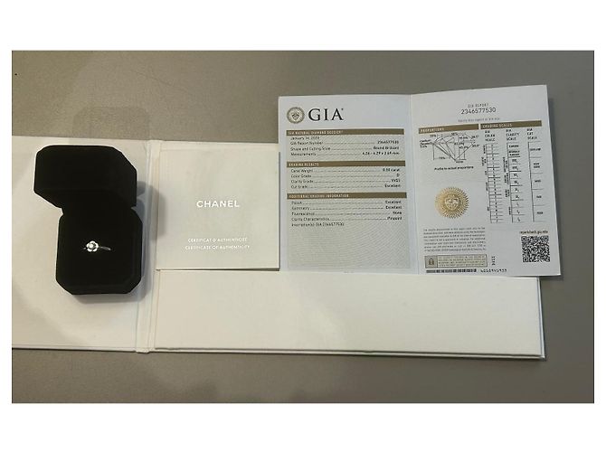Chanel Camélia Diamant-Solitärring aus Platin Pt950 Silber Weiß - Ansicht 5