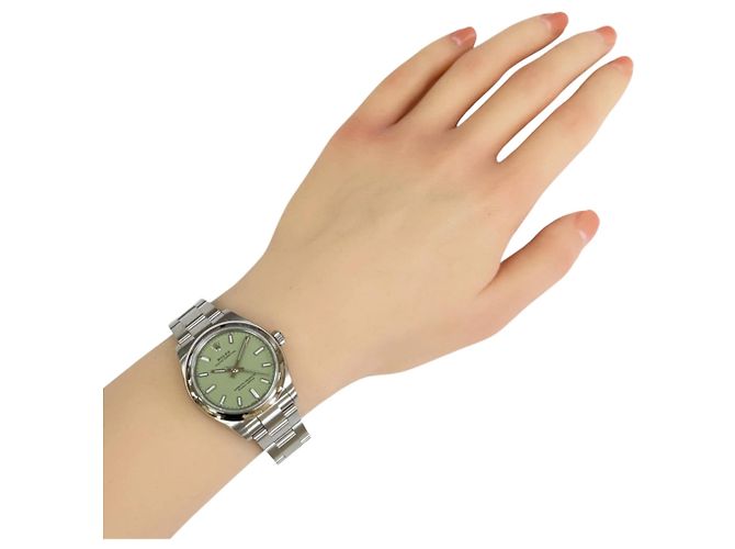 Reloj de pulsera Rolex Oyster Perpetual esfera verde - vista 2