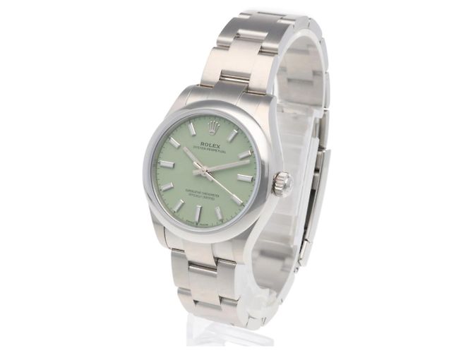Reloj de pulsera Rolex Oyster Perpetual esfera verde - vista 3