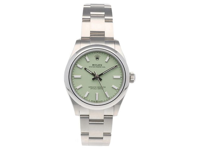 Reloj de pulsera Rolex Oyster Perpetual esfera verde - vista 8