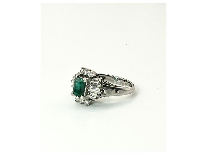 Autre Marque Platin Ballerina Ring Smaragd Diamant Weiß Grün - Ansicht 16