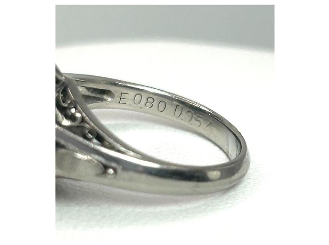 Autre Marque Platin Ballerina Ring Smaragd Diamant Weiß Grün - Ansicht 7