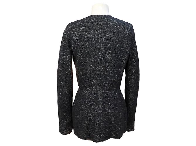 NUEVA CHAQUETA CON CREMALLERA LANVIN COLECCIÓN 2011 S 36 EN TWEED GRIS GREY JACKET - vista 3