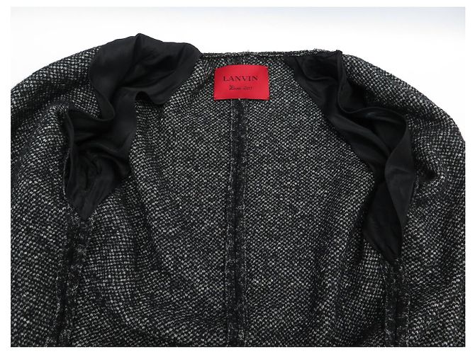 NUEVA CHAQUETA CON CREMALLERA LANVIN COLECCIÓN 2011 S 36 EN TWEED GRIS GREY JACKET - vista 4