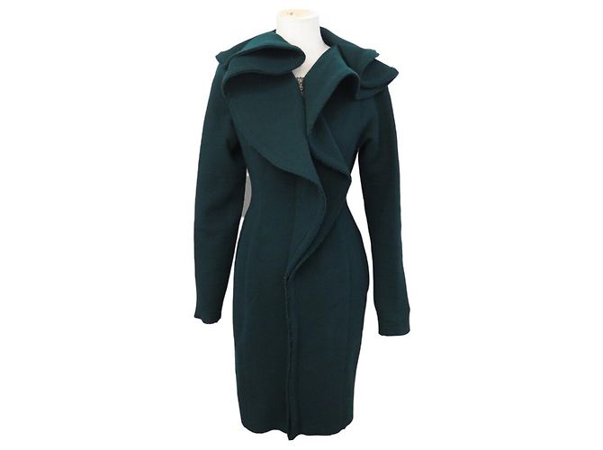 ABRIGO LARGO LANVIN COLECCIÓN 10 ANIVERSARIO 2012 ELBAZ S 36 DE LANA Verde - vista 4