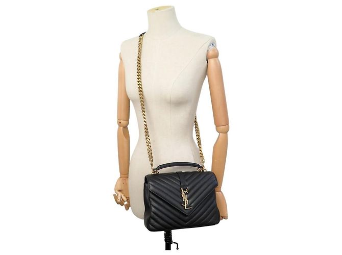 Autre Marque NUOVA BORSA A MANO SAINT LAURENT COLLEGE MEDIUM 487213 PELLE BORSA A TRACCOLLA Nero - vista 5