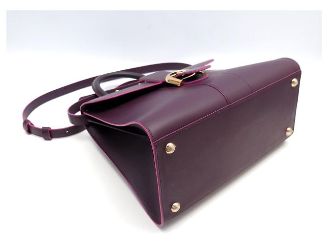 NUOVA BORSA A MANO DELVAUX BRILLANT MEDIA BOX CALF VIOLA A TRACCOLLA Porpora - vista 3