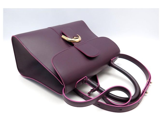NUOVA BORSA A MANO DELVAUX BRILLANT MEDIA BOX CALF VIOLA A TRACCOLLA Porpora - vista 4