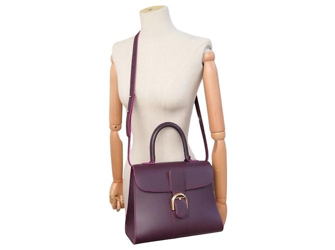 NUOVA BORSA A MANO DELVAUX BRILLANT MEDIA BOX CALF VIOLA A TRACCOLLA Porpora - vista 5