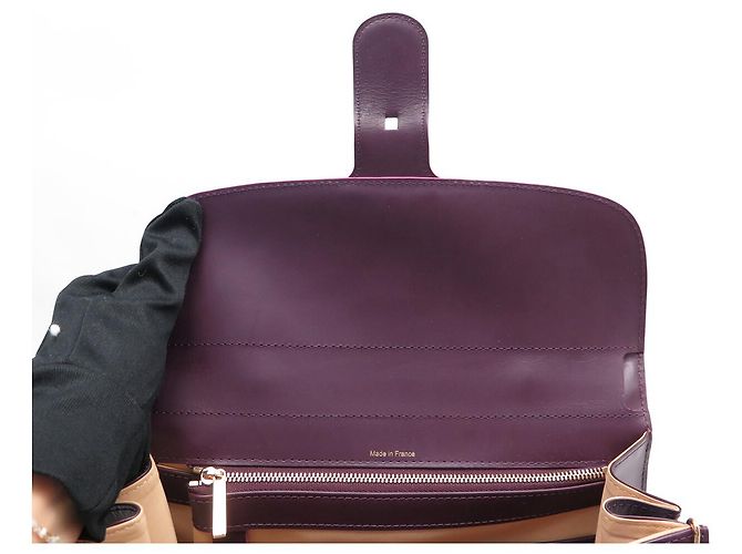 NUOVA BORSA A MANO DELVAUX BRILLANT MEDIA BOX CALF VIOLA A TRACCOLLA Porpora - vista 7