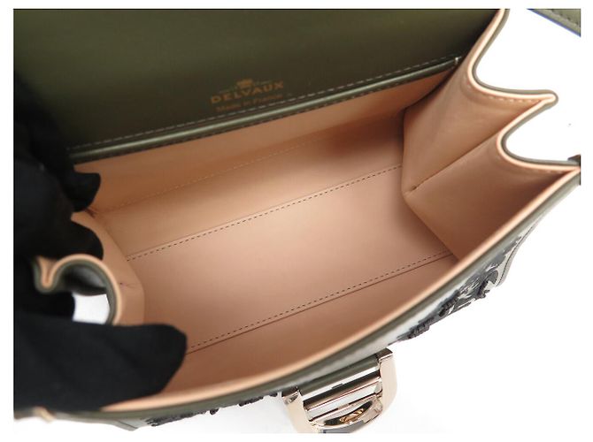 NUOVA BORSA A MANO DELVAUX BRILLANT MINI HIDE AND SEEK RICAMATA BORSA A TRACCOLLA Verde - vista 10