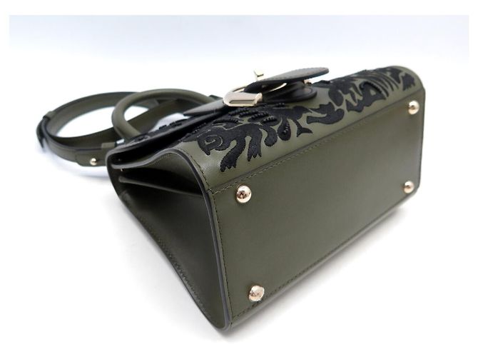NUOVA BORSA A MANO DELVAUX BRILLANT MINI HIDE AND SEEK RICAMATA BORSA A TRACCOLLA Verde - vista 3