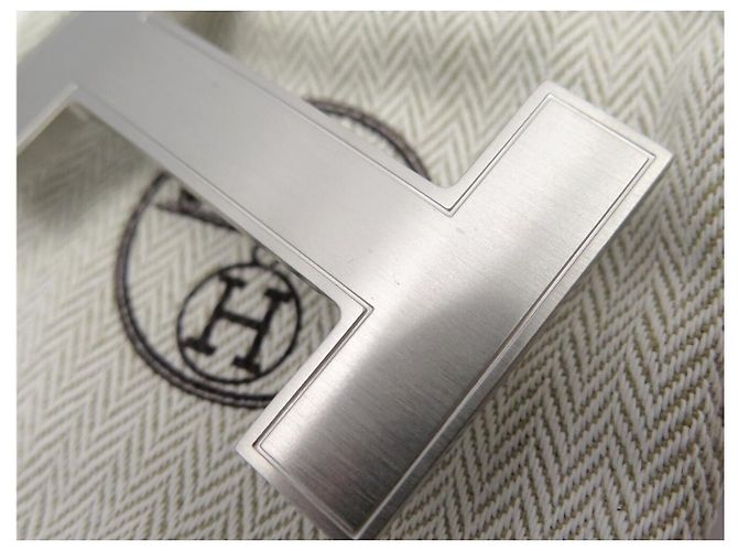 Hermès NEUE HERMES QUIZZ GÜRTELSCHNALLE AUS PALLADIUM-STAHL + STAUBBEUTEL BUCKLE BELT Silber - Ansicht 11