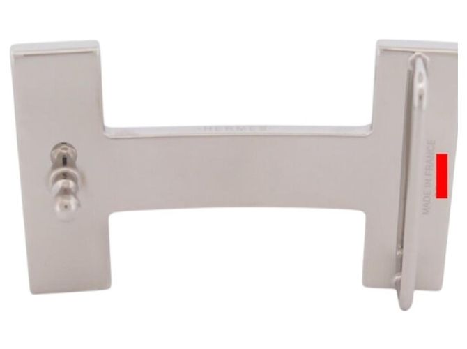 Hermès NEUE HERMES QUIZZ GÜRTELSCHNALLE AUS PALLADIUM-STAHL + STAUBBEUTEL BUCKLE BELT Silber - Ansicht 2