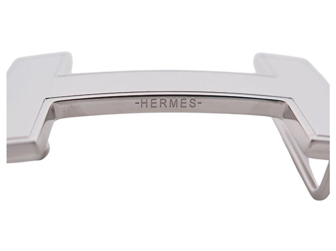 Hermès NEUE HERMES QUIZZ GÜRTELSCHNALLE AUS PALLADIUM-STAHL + STAUBBEUTEL BUCKLE BELT Silber - Ansicht 5