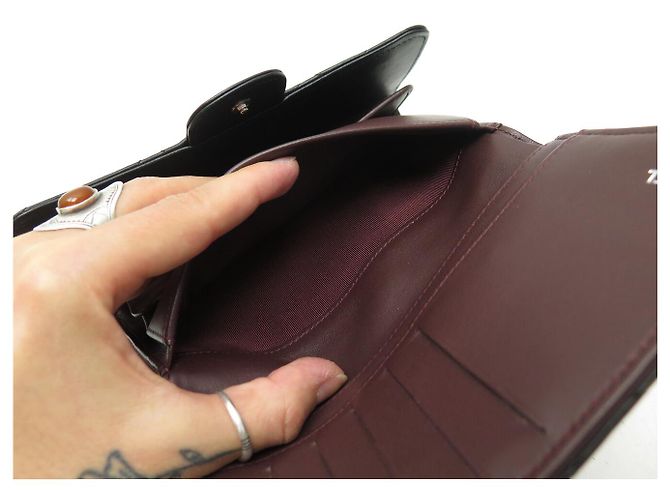 CHANEL CLASSIQUE A RABAT TIMELESS STEPPED LEDER GELDBÖRSE SCHWARZ - Ansicht 13