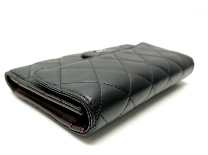 CHANEL CLASSIQUE A RABAT TIMELESS STEPPED LEDER GELDBÖRSE SCHWARZ - Ansicht 4