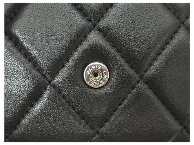 CHANEL CLASSIQUE A RABAT TIMELESS STEPPED LEDER GELDBÖRSE SCHWARZ - Ansicht 6