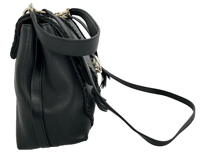 Chloé Penelope Medium Schultertasche aus schwarzem Kalbsleder - Ansicht 2