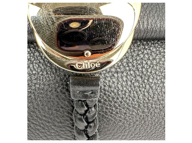 Chloé Penelope Medium Schultertasche aus schwarzem Kalbsleder - Ansicht 6