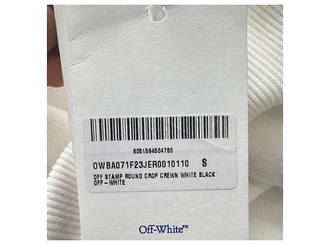 Off White Sudadera cropped Off-White Off Stamp Logo en algodón blanco Crudo - vista 14
