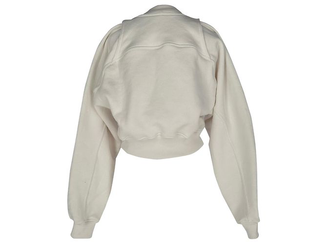 Off White Sudadera cropped Off-White Off Stamp Logo en algodón blanco Crudo - vista 3