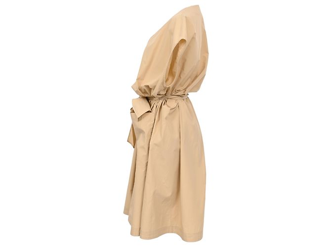 Vestido midi Weekend Max Mara Mitico em algodão bege - vista 2