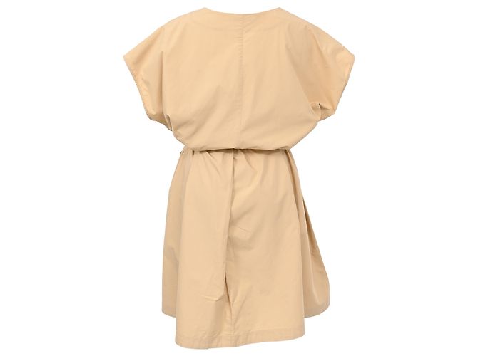 Vestido midi Weekend Max Mara Mitico em algodão bege - vista 3