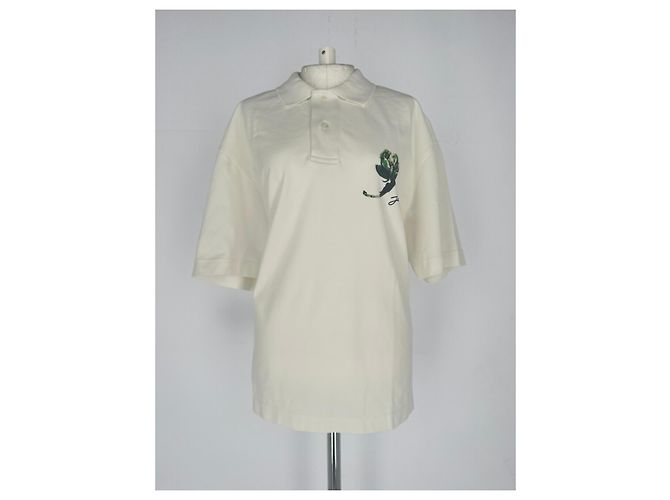 Polo estampado Jacquemus en algodón blanco Crudo - vista 14