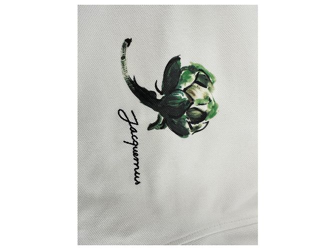 Polo estampado Jacquemus en algodón blanco Crudo - vista 6