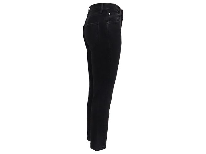 Jeans Agolde High-Rise Kick Flare Cropped in cotone nero - vista 2