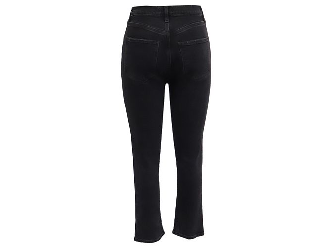 Jeans Agolde High-Rise Kick Flare Cropped in cotone nero - vista 3