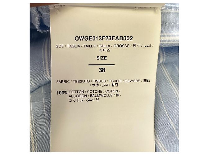 Off White Off-White gestreiftes Hemd mit Schnalle aus blauer Baumwolle - Ansicht 9