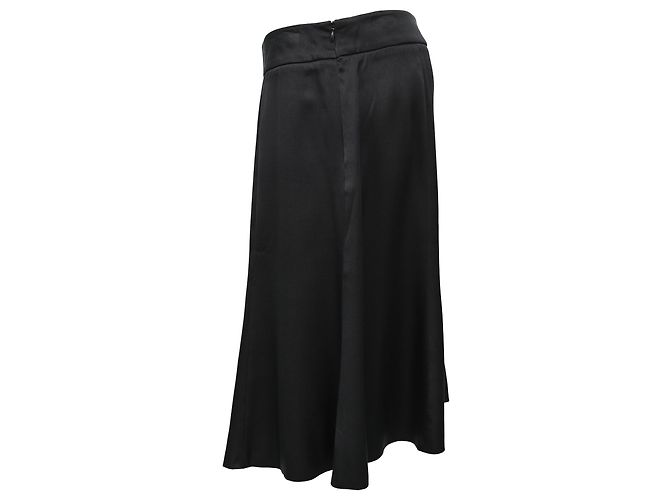 Giorgio Armani Falda midi línea A Armani en seda negra Negro - vista 2