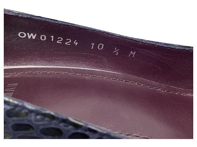 Stuart Weitzman spitze Pumps aus dunkelblauem Leder in Schlangenleder-Optik Marineblau - Ansicht 9