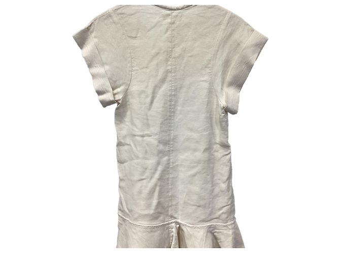 Isabel Marant Etoile Vestido mini Isabel Marant Étoile Gemma Modern Bourette en lino blanco Crudo - vista 10