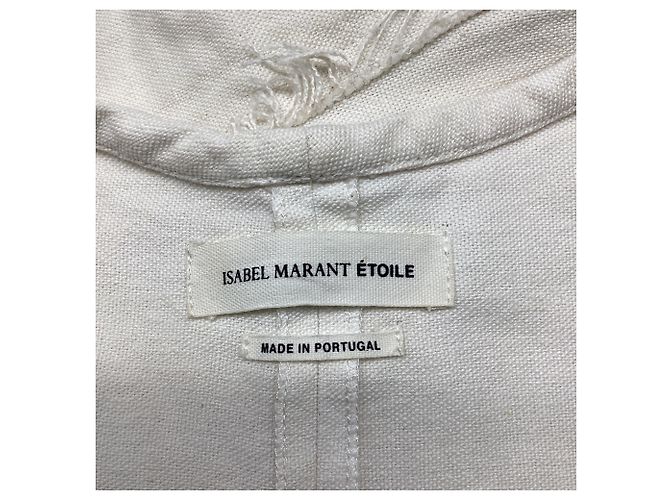 Isabel Marant Etoile Vestido mini Isabel Marant Étoile Gemma Modern Bourette en lino blanco Crudo - vista 8