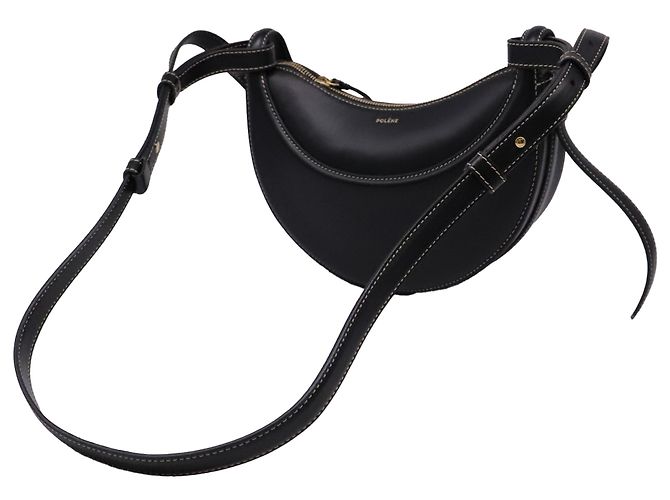 Polène Borsa a tracolla Polene Numéro Dix in pelle di vitello liscia nera Nero - vista 2