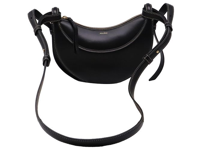 Polène Borsa a tracolla Polene Numéro Dix in pelle di vitello liscia nera Nero - vista 6