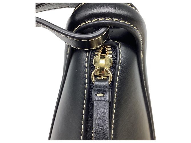 Polène Borsa a tracolla Polene Numéro Dix in pelle di vitello liscia nera Nero - vista 8