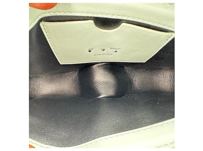 Off White Bolsa de ombro Off-White Burrow-20 em couro Mint Verde - vista 15
