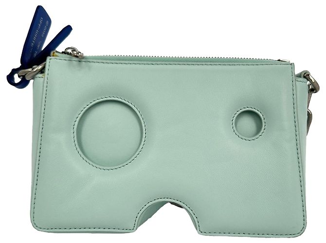 Off White Bolsa de ombro Off-White Burrow-20 em couro Mint Verde - vista 4