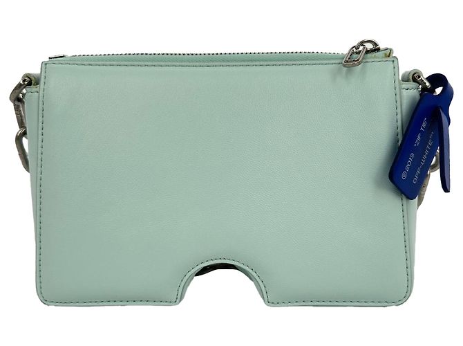 Off White Bolsa de ombro Off-White Burrow-20 em couro Mint Verde - vista 6