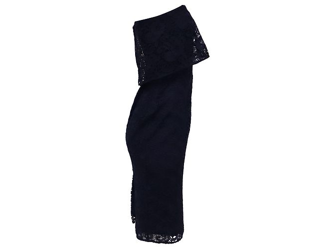 Autre Marque Vestido midi sem alças de renda Likely Driggs em poliéster azul marinho - vista 3
