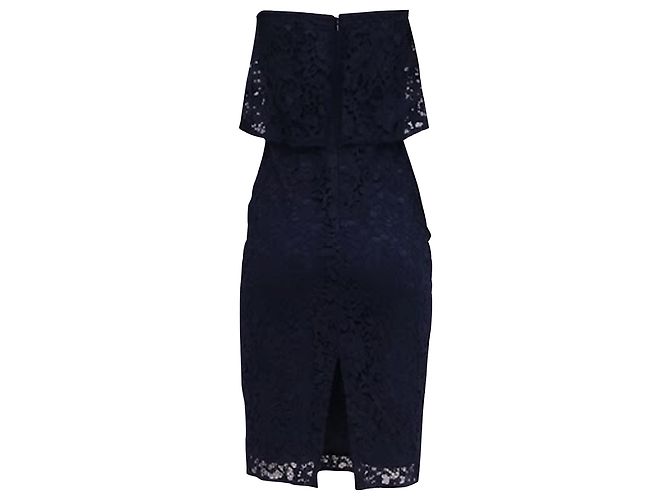 Autre Marque Vestido midi sem alças de renda Likely Driggs em poliéster azul marinho - vista 4