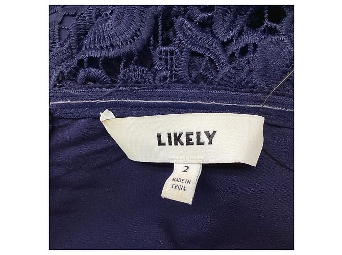 Autre Marque Vestido midi sem alças de renda Likely Driggs em poliéster azul marinho - vista 5